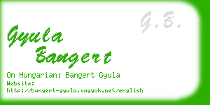 gyula bangert business card